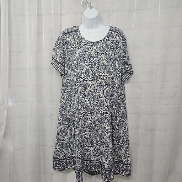 Fat Face Blue Lavender Floral Shift Dress Boho Festival Hippie 14 - Picture 1 of 14